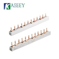 Barres omnibus en cuivre rouge isolées PVC 1P/2P/3P/4P C45 avec disjoncteur pour barres omnibus, borniers 100A pour disjoncteurs miniatures
