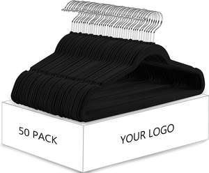 Non Slip Flocking Plastic Velvet Cloth Hanger Brand Velvet Hangers