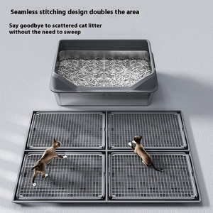 Hot Sale High quality Connectable Cat Litter Mat Anti Scatter Tray Large Size Double Layer Sand Control Mat - Product Image 3