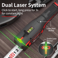 Mètre laser 2-en-1 haute précision, portée 5m, précision 0,1m, léger, combine ruban acier et mesure laser de distance