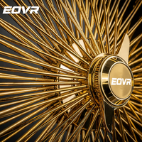 Jantes EVOR Dayton Wire 22 pouces, rayons dorés, jantes 26 pouces