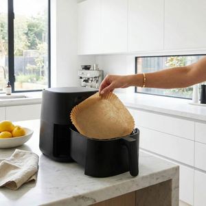 100 Pcs Square Air Fryer Disposable Liners, Heat Resistant Unbleached <b>Baking</b> Paper for <b>Oven</b> Microwave Steamer - Product Image 2