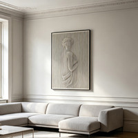 Décoration murale 3D abstraite sculptée de haute qualité, art mural moderne de luxe pour entrée, à suspendre avec cadre, tailles personnalisées disponibles