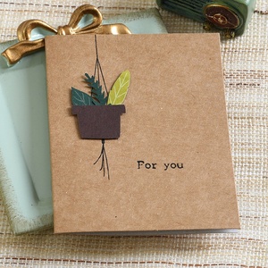 Mini carte pour vous Kraft Kraft Brown 3D Flower Gift Card Message Thank You Card Birthday Favor - Product Image 3