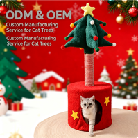 Lit pour chat en forme de sapin de Noël, arbre à chat intégré, petit griffoir pour chat, jouet pour chat peu encombrant, tour pour chat personnalisée pour chaton