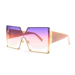 Lunettes de soleil tendance 2020 UV400, monture dégradée, lunettes de soleil carrées surdimensionnées pour femmes - Product Image 1