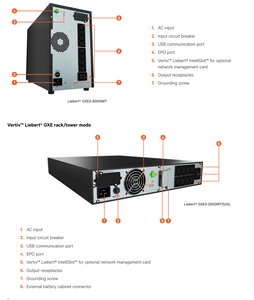 Sistema de Alimentación Ininterrumpida (UPS) Vertiv Liebert GXE2 15KVA-20KVA Monofásico, 220V, Onda Sinusoidal Pura, Tipo Torre/Montaje en Rack - Product Image 3