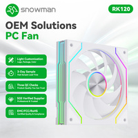 Ventola per Case PC SNOWMAN RK120 ARGB WH 120mm Bianca PWM, Silenziosa 20dBA, Sincronizzazione 5V, Collegamento a Catena per Computer da Gaming, Fornitore OEM all'Ingrosso