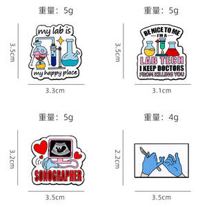 Spille in metallo per laboratorio chimico medico creativo con spille sperimentali popolari europee americane - Product Image 2