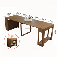 Nordischer Multifunktionaler Verstellbarer Klappbarer Unsichtbarer Massivholz Platzsparender Esstisch und Hocker Mit Stauraum