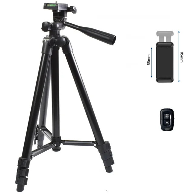 Flexible and convenient photography tripod high-performance mobile phone tripod 53-inch telescopic mobile phone selfie tripod