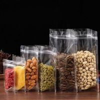 Sachet transparent à fond plat pour fruits secs, résistant à l'humidité et refermable