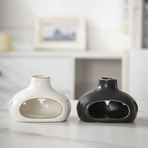 Plateau <span class=keywords><strong>de</strong></span> combustion en céramique blanc et noir pour Palo Santo du Pérou, brûleur d'encens portatif, support pour <span class=keywords><strong>sauge</strong></span> et Palo Santo - Product Image 1