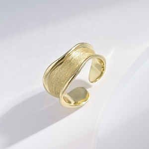 custom plata 925 sterling <b>silver</b> flower double color <b>ring</b> fashion jewelry vintage minimalist <b>adjustable</b> 18k gold plated <b>rings</b> - Product Image 5