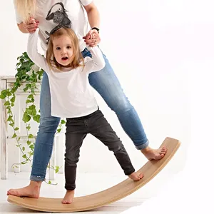 Kids Wooden Balance Board Children Curved Seesaw Yoga Fitness Baby Indoor Toys Boy Outdoor Sports Equipment