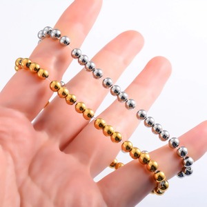 Classic Stainless Steel Elastic Beads Bracelet for Women <b>Men</b> Beaded Chain <b>Bangle</b> Ball Stretchable Wristband Jewelry Accessories - Product Image 5