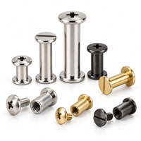 Vis Chicago personnalisées mâles et femelles, bornes de fixation en acier inoxydable, laiton, titane, oxyde noir, or, 4mm, 5mm, 6mm pour ceintures en cuir