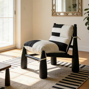 <span class=keywords><strong>Fauteuil</strong></span> de détente individuel haut de gamme en cuir et tissu, style nordique moderne rétro minimaliste, pour hôtel - Product Image 3