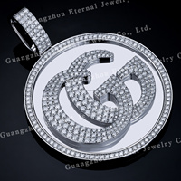 Pendentif personnalisé en moissanite 100% VVS, argent S925, or massif 9k 10k 14k 18k, coupe ronde brillante, charmes hip-hop, bijoux de fête