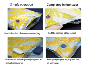 Bolsas de vacío de viaje de compresión de tamaño de bomba USB plegables para almacenamiento de ropa que ahorra espacio para equipaje maleta almacenamiento de alimentos - Product Image 4