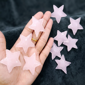 Rose Quartz Star <b>Cut</b> Crystal <b>Stones</b> Handmade Figurine <b>for</b> Home Decoration Feng Shui Reiki Jewelry Thanksgiving Real Touch - Product Image 1