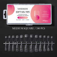 Vendeeni Faux Ongles en Gel Naturel, Couverture Complète, Forme Cercueil Moyenne, Marque Privée, Logo OEM, Fournitures pour Ongles, Capsules en Gel Souple