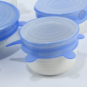 Tapas de Silicona Reutilizables para Almacenamiento de Alimentos, Tapas Redondas Flexibles de Silicona para Recipientes, Mantienen los Alimentos Frescos - Product Image 6