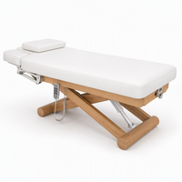 Lit de massage électrique à 3 moteurs avec télécommande, appui-tête à double vérin à gaz, table de soin du visage pour salon, spa, clinique