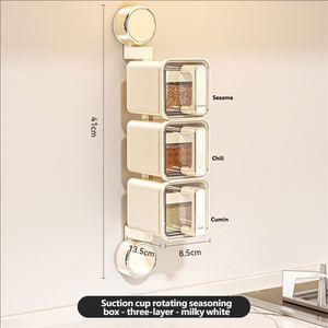 Organizador de Especias de Pared con Ventosa para Cocina, Diseño Moderno de Múltiples Niveles, Estante de Almacenamiento que Ahorra Espacio para Uso Doméstico - Product Image 5