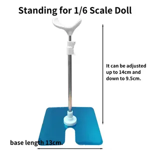 Stainless Steel Concave Shape Base Doll Display Bracket Stands For 1/6 BJD Doll Toy 12 Inch Doll