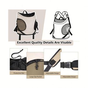 Pet Front Carrier <b>Backpack</b>, Breathable Mesh <b>Cat</b> Dog Bag, Portable Travel Pet Carrier with Head Out Design - Product Image 4