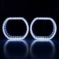 VAHID Promotion Phares de Voiture 5D Crystal Angel Eyes WRGB LED Halo Ring avec Contrôle par APP, Éclairage Diurne DRL Étanche, Lumières Décoratives de Rétrofit