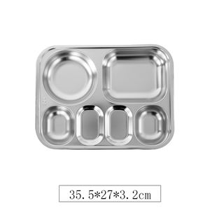 304 из нержавеющей стали 5-секционный прямоугольный Ланч-бокс 28x22x6 см Прочный Контейнер для хранения пищевых продуктов Bento, оптовая продажа с завода - Product Image 6