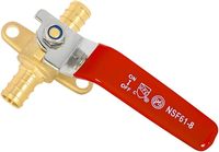 Robinet à bille PEX à sertir 1/2 po avec oreilles de fixation, rouge et bleu, niveau |   Vanne d'arrêt à passage complet ASTM F1807-VALVE211(20) Fabriquée en Chine