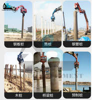 Pileuse hydraulique vibrante montée sur excavatrice, machine de construction pour pieux, avec pompe, moteur, roulement, pour pieux solaires, neuve et d'occasion, très demandée