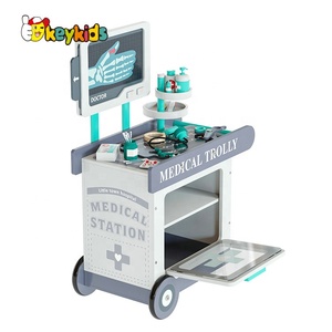 Usine OEM médecin simulé playsets <span class=keywords><strong>chariot</strong></span> médical en <span class=keywords><strong>bois</strong></span> jouet pour enfants W10D614 - Product Image 5