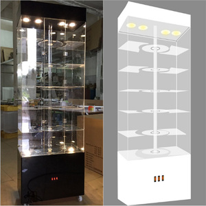 Glass Cosmetic Revolving Display showcase cabinet