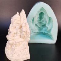 Moule en silicone TS0156 pour la création de statues en résine, ciment ou plâtre, représentant le dieu Ganesha, le dieu éléphant.
