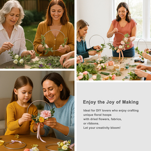 Aros Metálicos Hechos a Mano para Manualidades, Aros Florales para Atrapasueños, Centros de Mesa Circulares para Bodas, Aros para Coronas DIY - Product Image 4