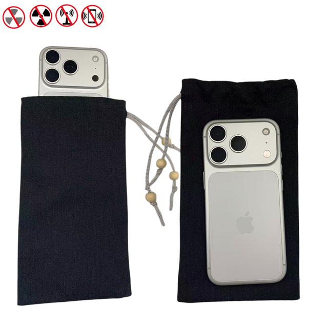 EMF Shield Sleeve Anti-EMP Faraday Protection Double Layer Smartphone Case with Wallet Function Copper Nickel