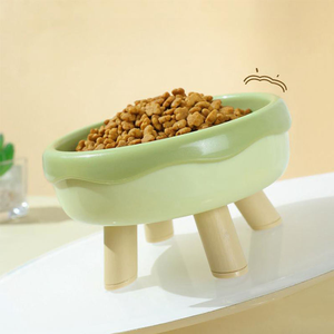 Nieuw product milieuvriendelijke plastic voederbak met vier poten, afneembaar donutvormig ontwerp, origineel verpakt, voor katten (voer en water) - Product Image 3