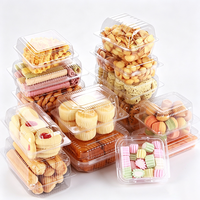 Boîtes à pâtisserie transparentes en PET de qualité alimentaire, multi-tailles, empilables, pour biscuits, muffins, desserts, emballage en coquille, commande en gros OEM