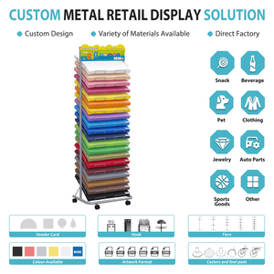 <span class=keywords><strong>Magasin</strong></span> de papeterie 20 fentes métal fil Scrapbook porte-papier sol présentoir pour papier A3 ou A4 - Product Image 4