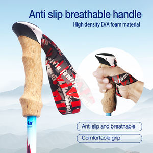 Gran oferta de bastones de senderismo telescópicos de fibra de carbono ultraligeros, personal de senderismo con puntas antigolpes y bloqueo rápido, para hombres y mujeres - Product Image 5