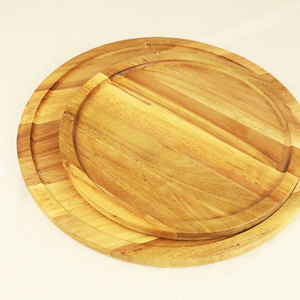 Chobi Family Acacia Wood Round <b>Tray</b> Natural Color Decorative Serving <b>Tray</b> For Home Coffee Table <b>Snack</b> Storage - Product Image 2