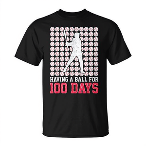 Camiseta de Béisbol para Niños con Diseño de 100 Días de Escuela, Camiseta Promocional con Balones para el 100 Día de Clases - Product Image 3