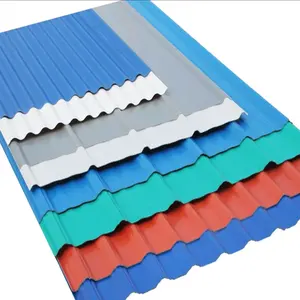 Color Coated Plate 665mm Width Ppgi Corrugated Steel Roofing Sheet Blue Color Coated Metal Plate Color Coated Plate