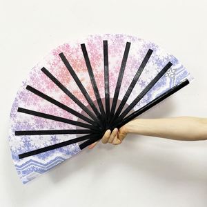 Grand éventail en tissu de 13 pouces avec manche en bambou, sonore et claquant, idéal pour les spectacles, la danse et les événements - Product Image 4