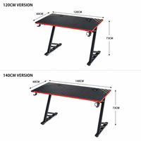 Bureau de jeu ergonomique en fibre de carbone avec éclairage LED RGB, nouveau modèle, vente en gros d'usine, montage facile pour la maison et le bureau