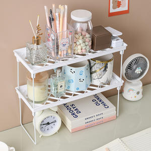 رف تخزين مكتبي مزدوج الطبقة قابل للتعديل رف تصريف بلاستيكي متعدد الوظائف شائع لمتنوع المطبخ - Product Image 2